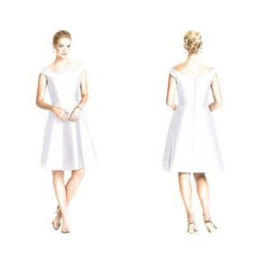 ALFRED SUNG White Midi Dress
